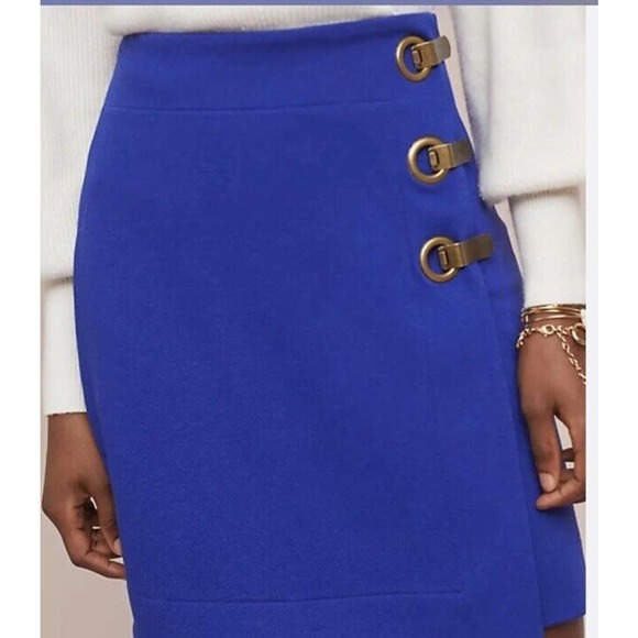 Anthropologie Dresses & Skirts - Anthropologie Maeve Monae Structured Skirt In Cobalt Blue W Accent Buckles sz 2